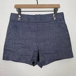 Veronica Beard Kimm High Rise Tailored Shorts Linen Blend Size 10